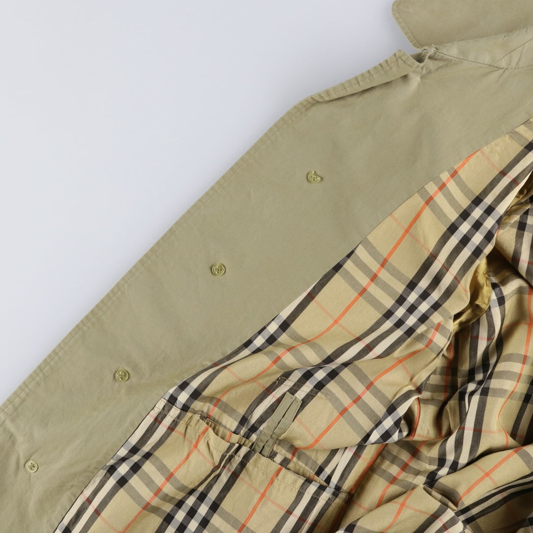 Burberry's 100% cotton Balmacaan coat, made in England, size L. cotton Khaki type beige Vintage Second Hand