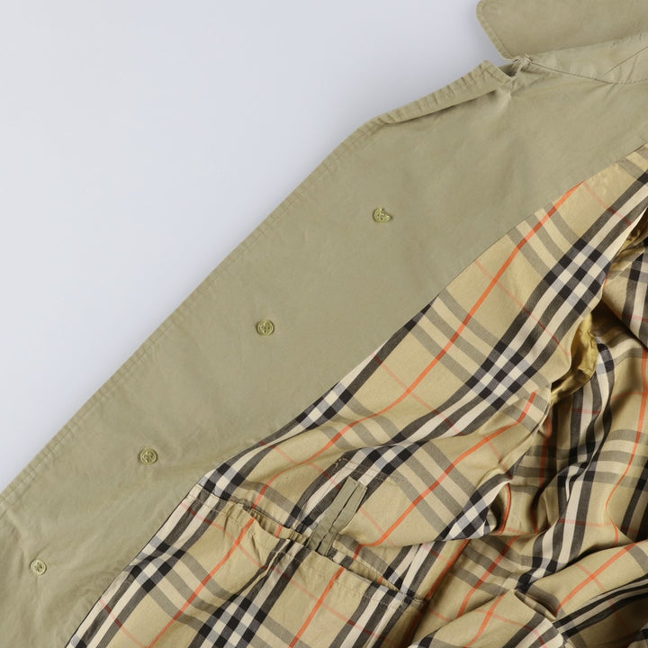 Burberry's 100% cotton Balmacaan coat, made in England, size L. cotton Khaki type beige Vintage Second Hand