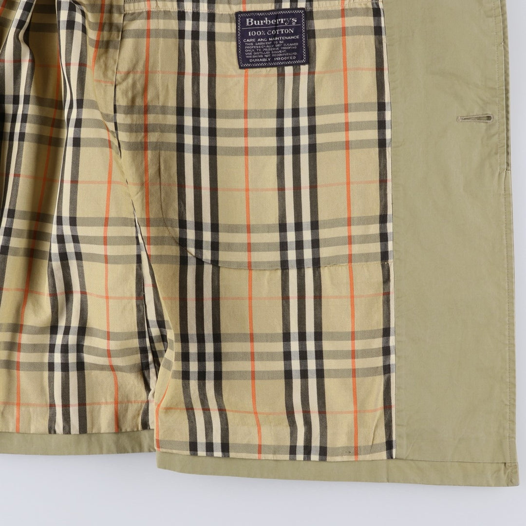Burberry's 100% cotton Balmacaan coat, made in England, size L. cotton Khaki type beige Vintage Second Hand