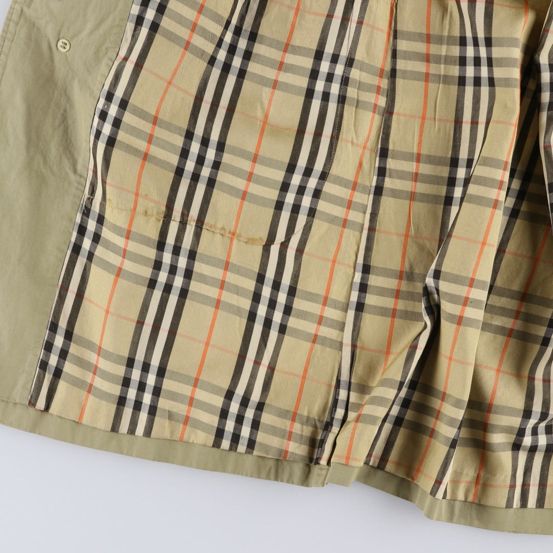 Burberry's 100% cotton Balmacaan coat, made in England, size L. cotton Khaki type beige Vintage Second Hand