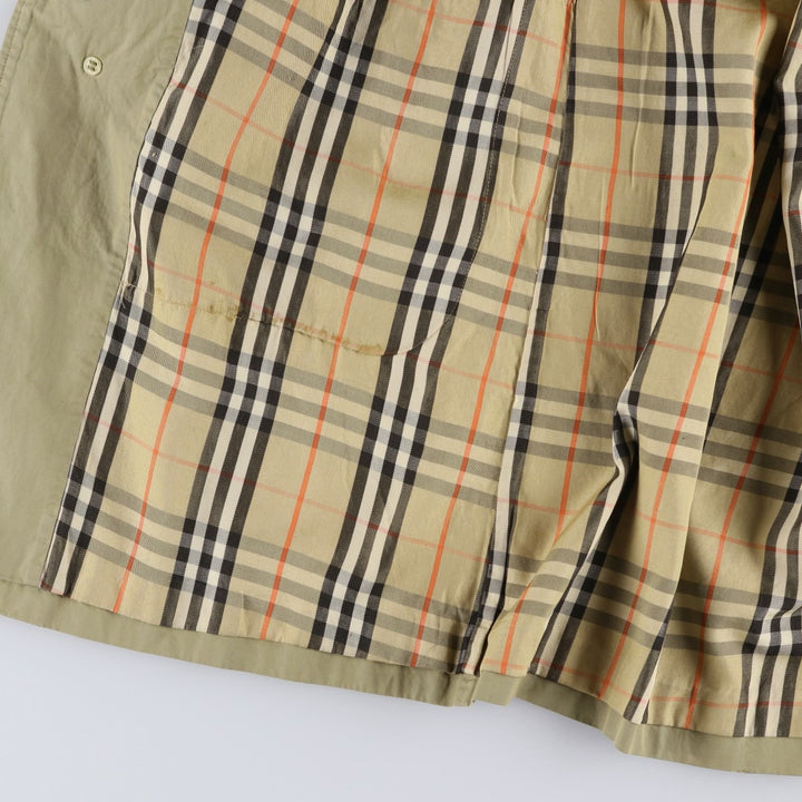 Burberry's 100% cotton Balmacaan coat, made in England, size L. cotton Khaki type beige Vintage Second Hand