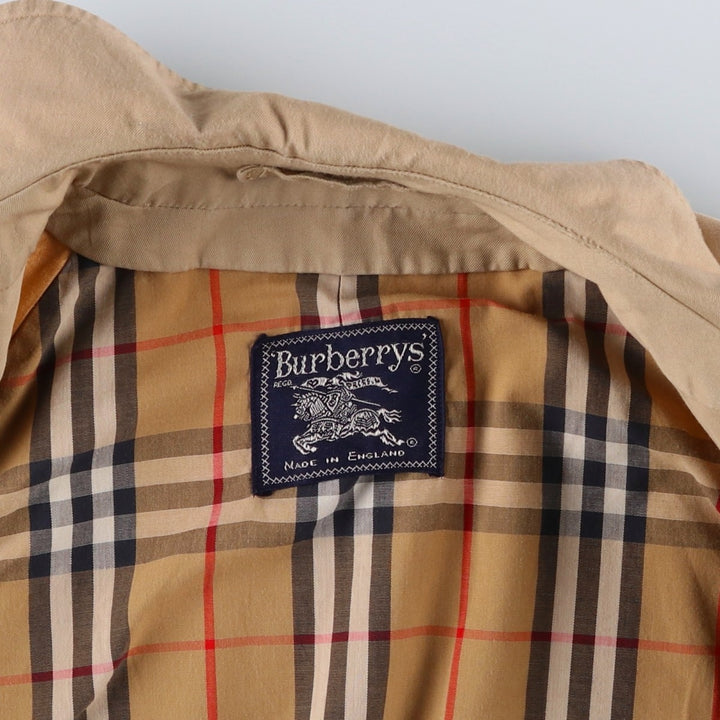 Burberry's Balmacaan Coat, Made in England, Men's Size L unclear Beige type Vintage Second Hand