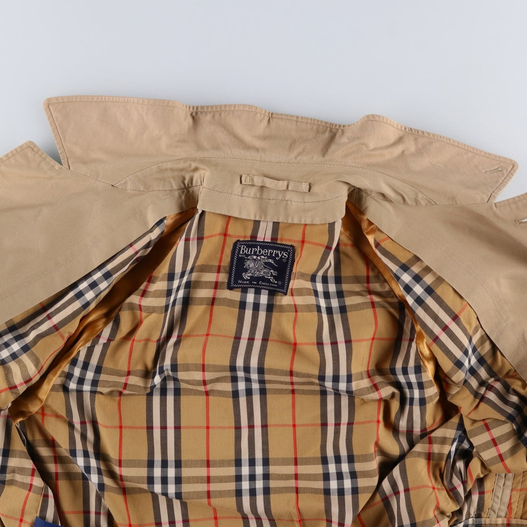 Burberry's Balmacaan Coat, Made in England, Men's Size L unclear Beige type Vintage Second Hand