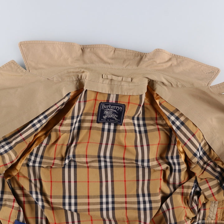 Burberry's Balmacaan Coat, Made in England, Men's Size L unclear Beige type Vintage Second Hand