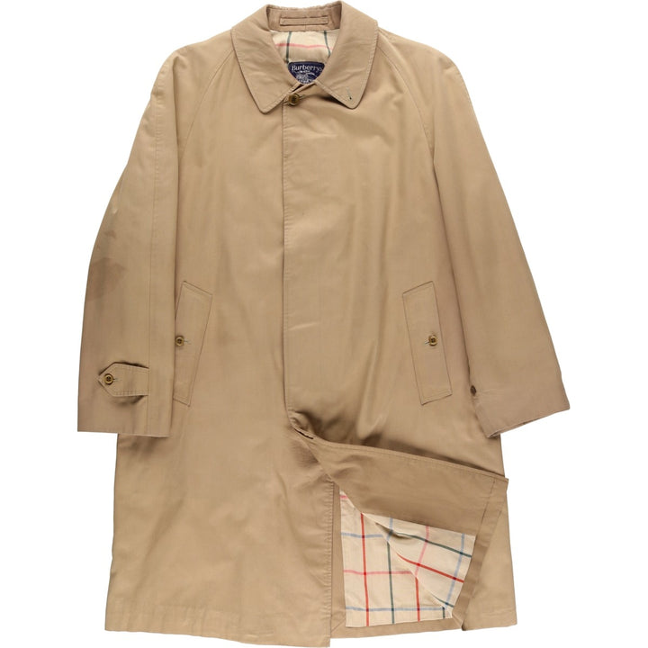 Burberry's Balmacaan coat, men's size L polyester Beige type Vintage Second Hand