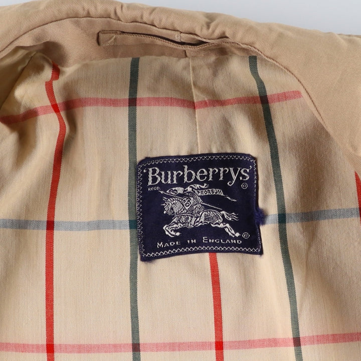 Burberry's Balmacaan coat, men's size L polyester Beige type Vintage Second Hand