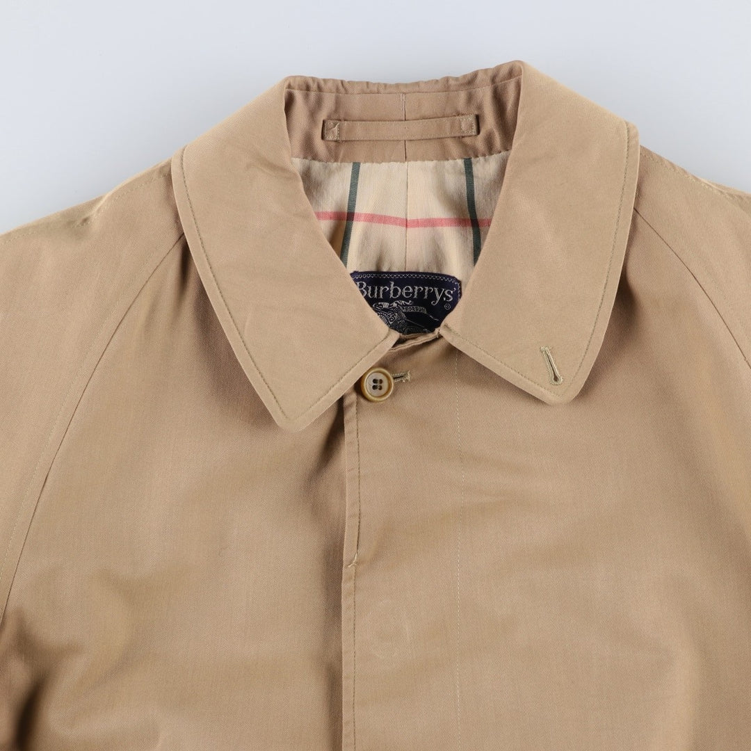 Burberry's Balmacaan coat, men's size L polyester Beige type Vintage Second Hand