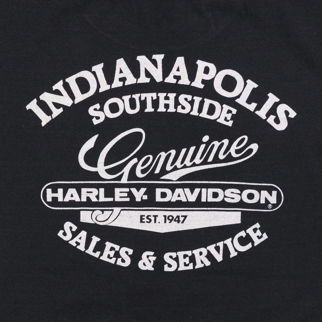 80s-90'S JERSEYS Harley-Davidson 3D Emblem Motorcycle T-Shirt, Made in USA, Men's Size L (approx.) cotton black type Vintage Second Hand
