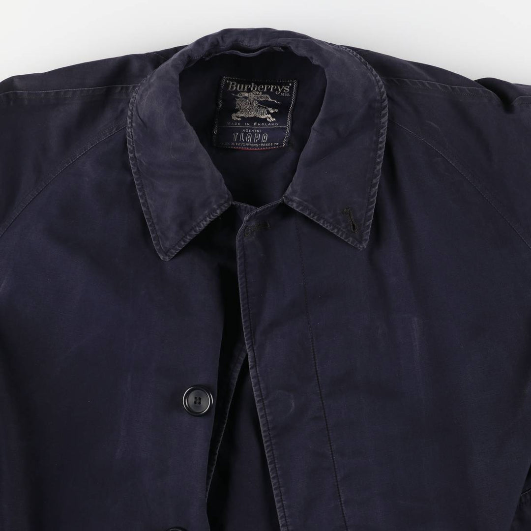 Burberry's Balmacaan Coat, Made in England, Men's Size L unclear navy blue type Vintage Second Hand