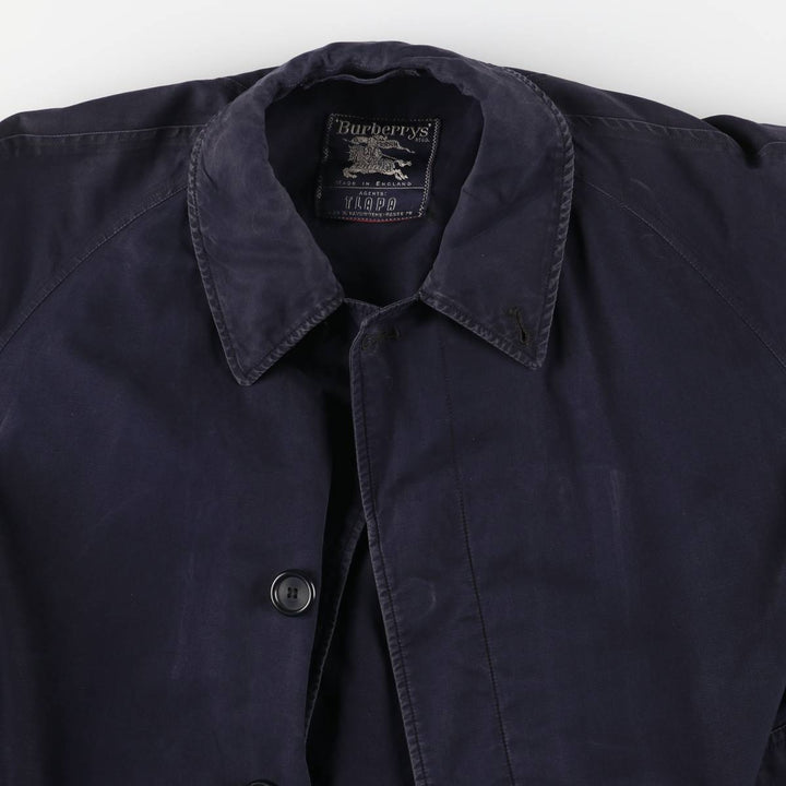 Burberry's Balmacaan Coat, Made in England, Men's Size L unclear navy blue type Vintage Second Hand