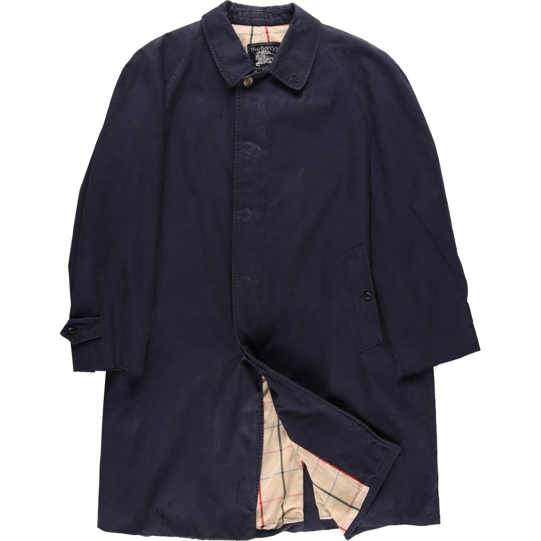 Burberry's Balmacaan Coat, Made in England, Men's Size L unclear navy blue type Vintage Second Hand
