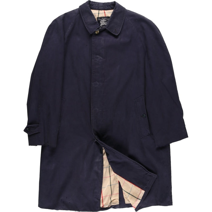 Burberry's Balmacaan Coat, Made in England, Men's Size L unclear navy blue type Vintage Second Hand