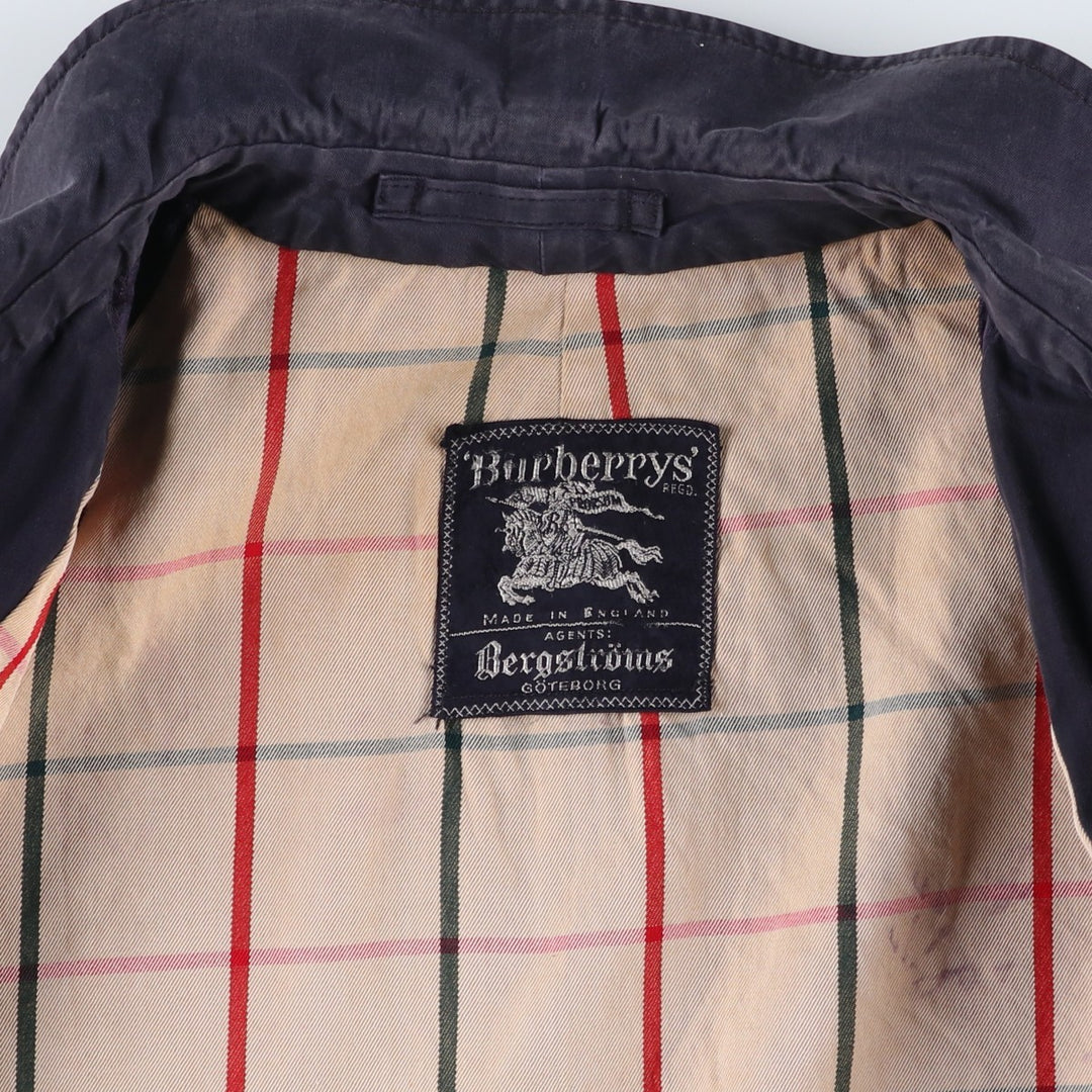 Burberry's Balmacaan Coat, Made in England, Men's Size L unclear navy blue type Vintage Second Hand