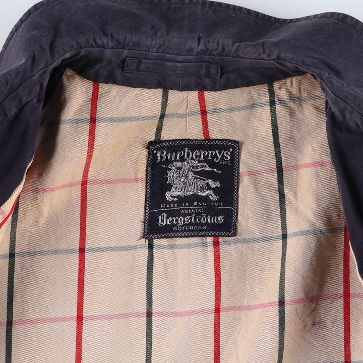 Burberry's Balmacaan Coat, Made in England, Men's Size L unclear navy blue type Vintage Second Hand