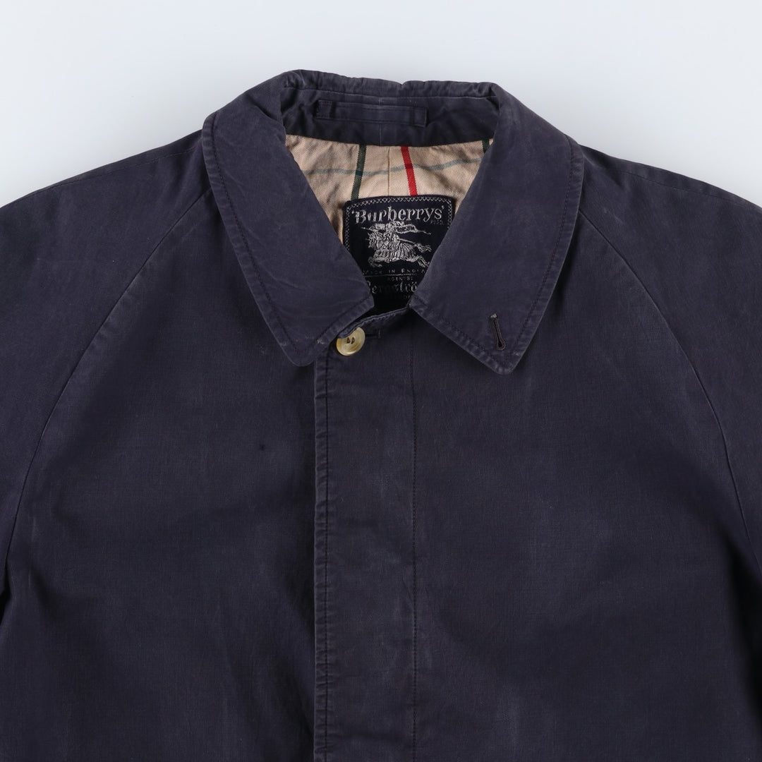 Burberry's Balmacaan Coat, Made in England, Men's Size L unclear navy blue type Vintage Second Hand