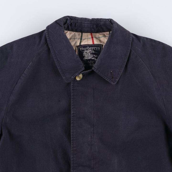 Burberry's Balmacaan Coat, Made in England, Men's Size L unclear navy blue type Vintage Second Hand