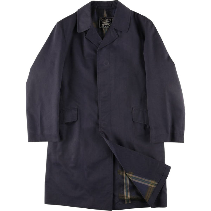 Burberry's Balmacaan Coat (Single-breasted coat), Made in England, Men's Size S (approx.) Terylene navy blue type Vintage Second Hand