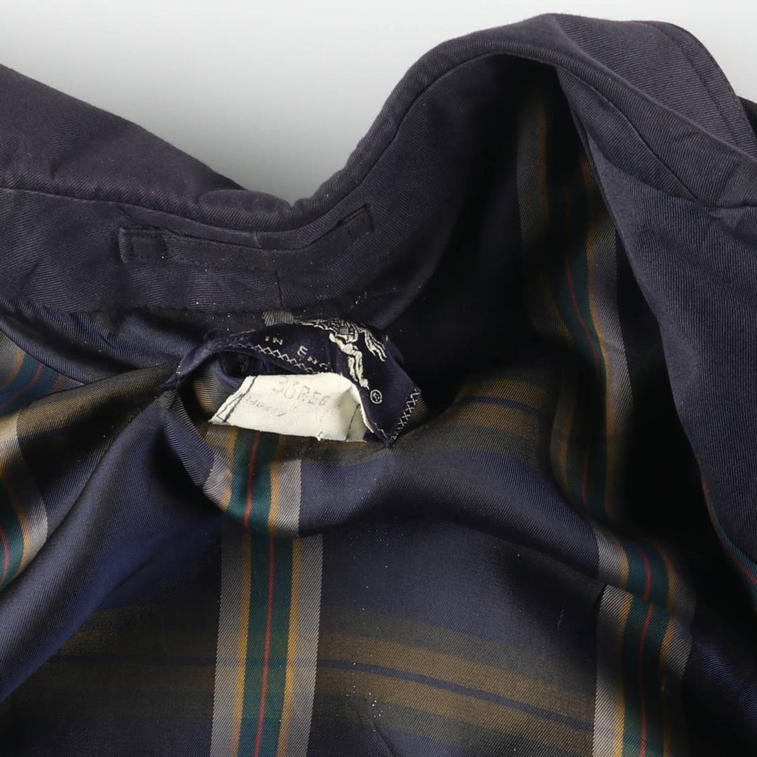 Burberry's Balmacaan Coat (Single-breasted coat), Made in England, Men's Size S (approx.) Terylene navy blue type Vintage Second Hand
