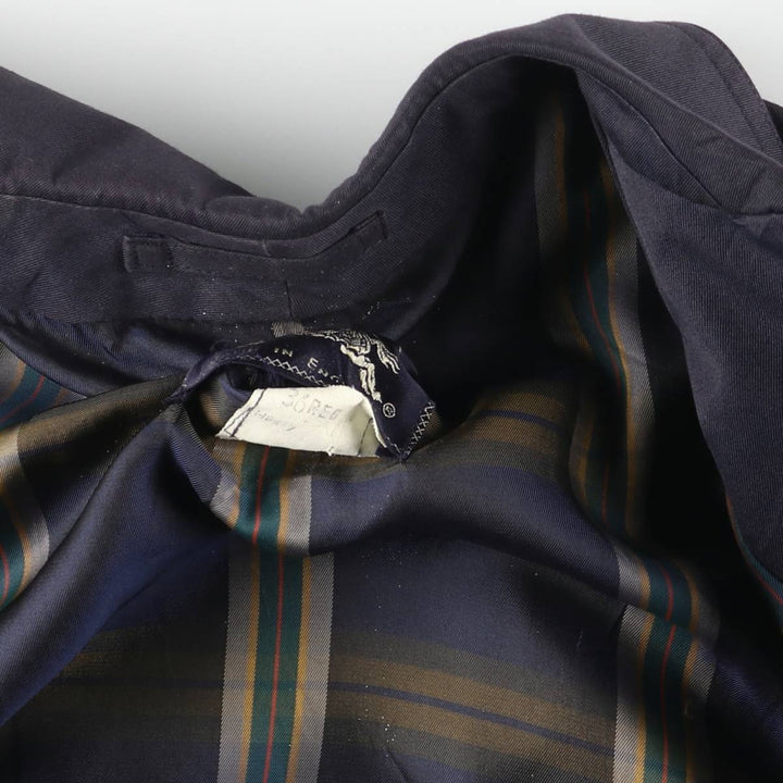 Burberry's Balmacaan Coat (Single-breasted coat), Made in England, Men's Size S (approx.) Terylene navy blue type Vintage Second Hand