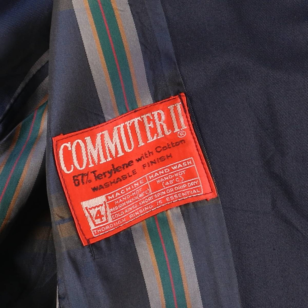 Burberry's Balmacaan Coat (Single-breasted coat), Made in England, Men's Size S (approx.) Terylene navy blue type Vintage Second Hand