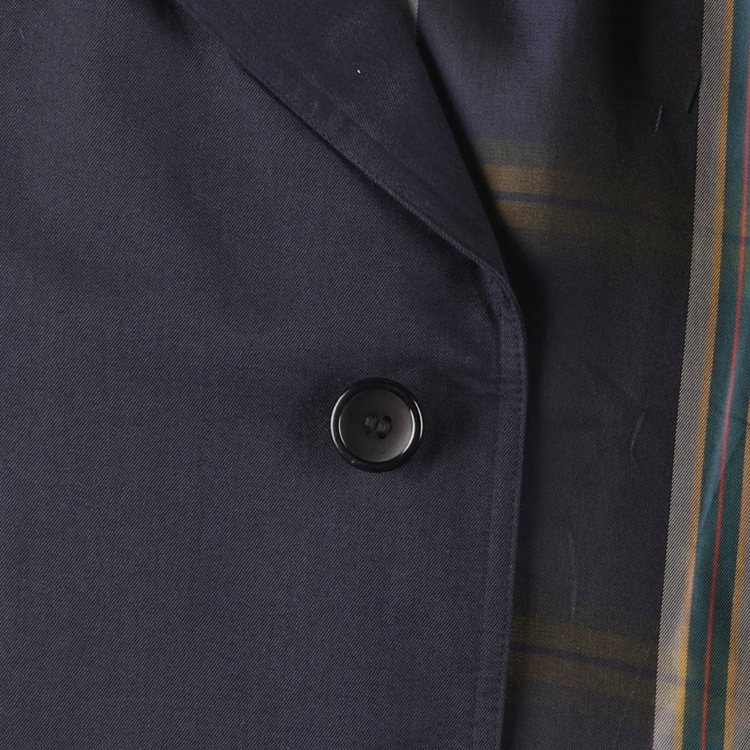 Burberry's Balmacaan Coat (Single-breasted coat), Made in England, Men's Size S (approx.) Terylene navy blue type Vintage Second Hand
