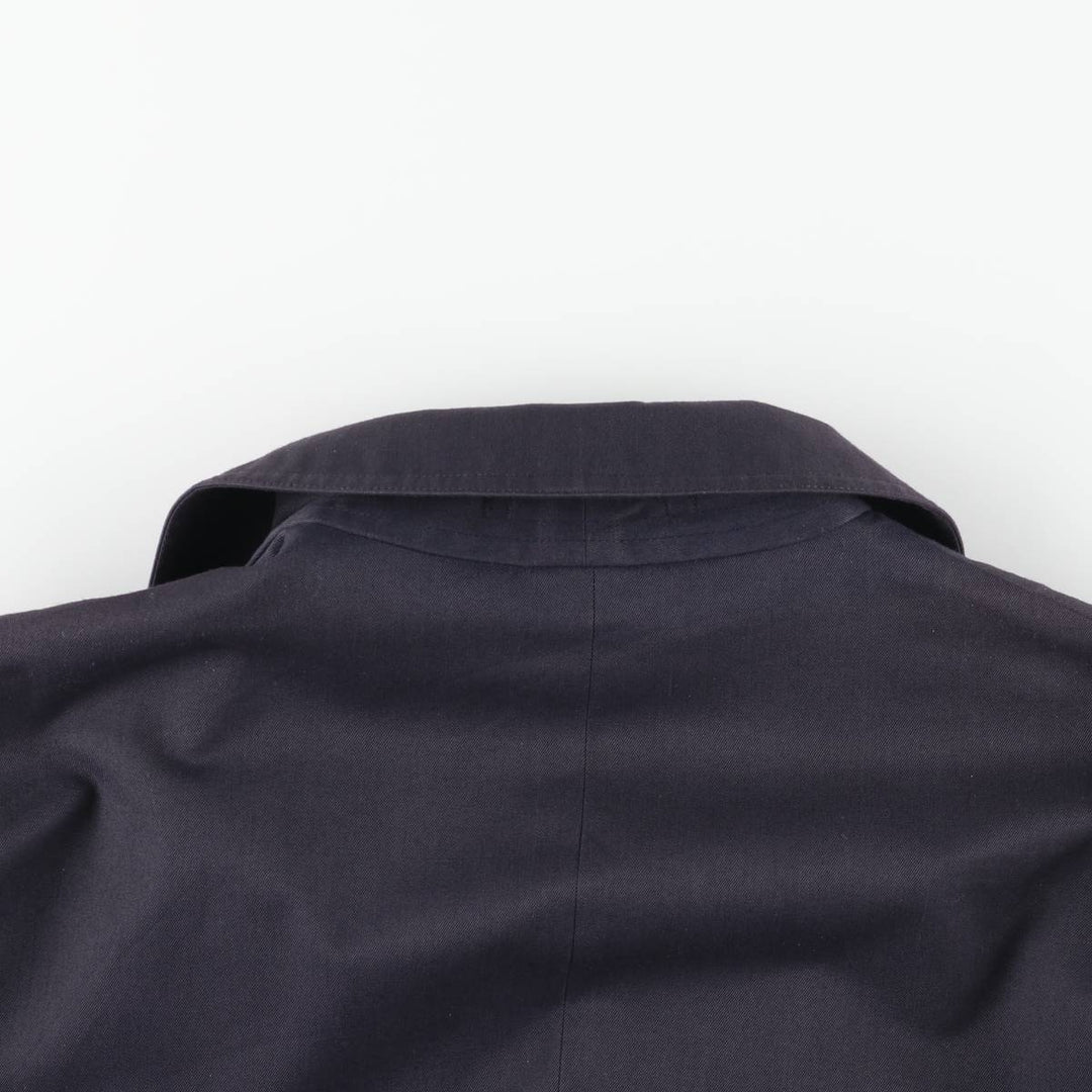 Burberry's Balmacaan Coat (Single-breasted coat), Made in England, Men's Size S (approx.) Terylene navy blue type Vintage Second Hand