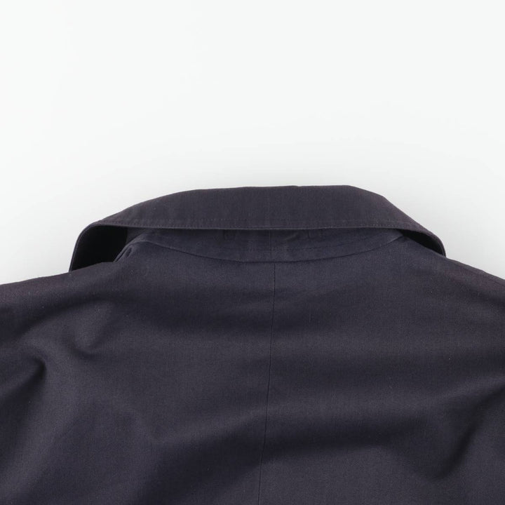 Burberry's Balmacaan Coat (Single-breasted coat), Made in England, Men's Size S (approx.) Terylene navy blue type Vintage Second Hand
