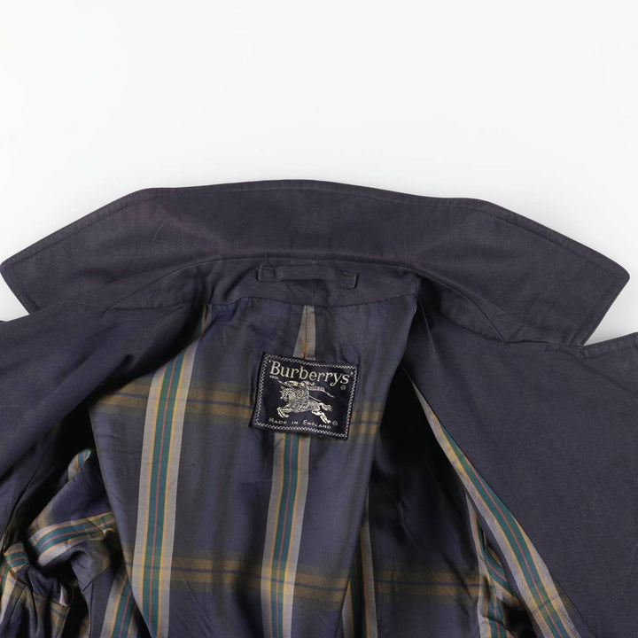 Burberry's Balmacaan Coat (Single-breasted coat), Made in England, Men's Size S (approx.) Terylene navy blue type Vintage Second Hand