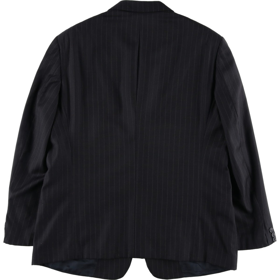 Giorgio Armani ARMANI COLLEZIONI Stripe Pattern Wool Tailored Jacket, Made in Italy, Men's Size XL (approx.) wool black type Vintage Second Hand