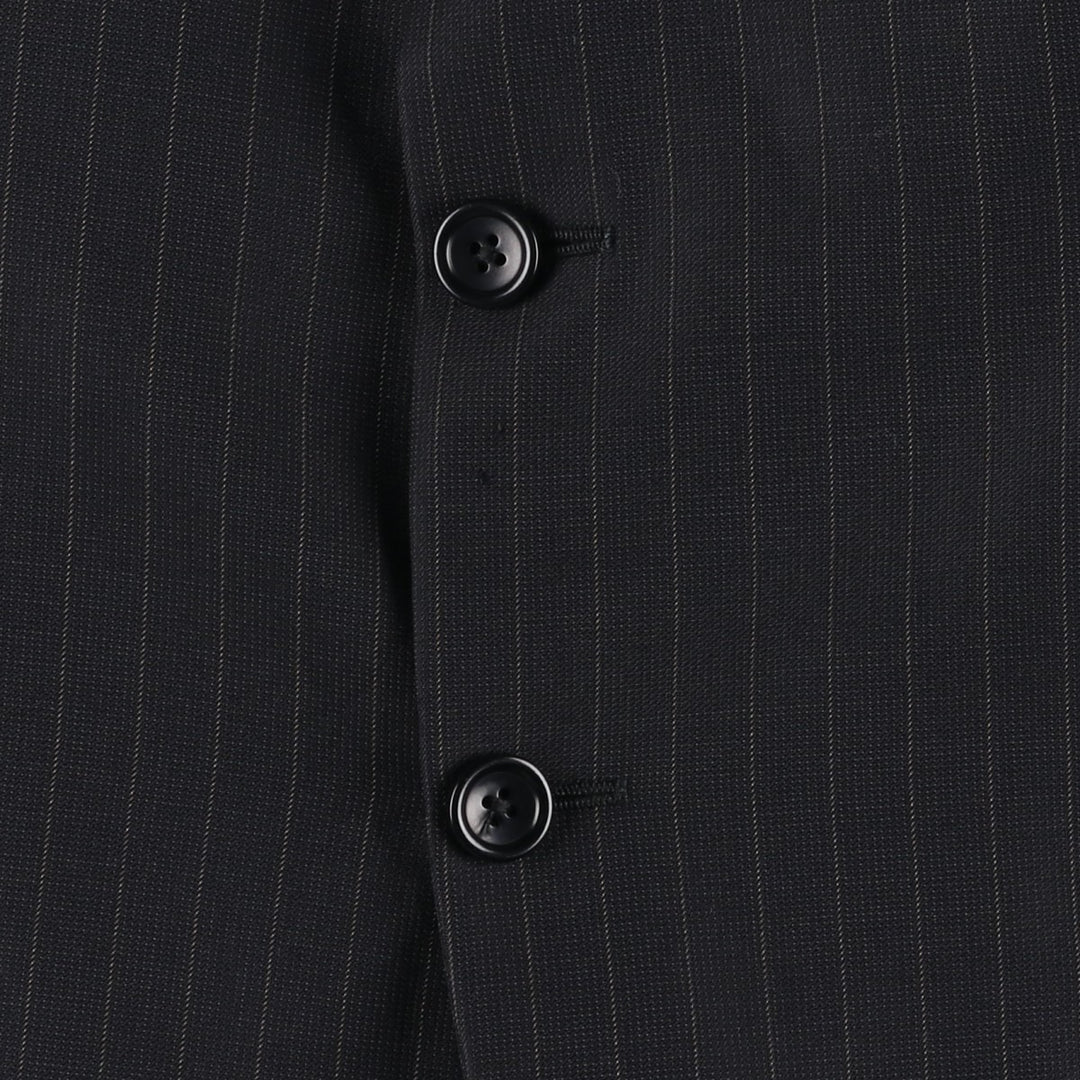 Giorgio Armani ARMANI COLLEZIONI Stripe Pattern Wool Tailored Jacket, Made in Italy, Men's Size XL (approx.) wool black type Vintage Second Hand