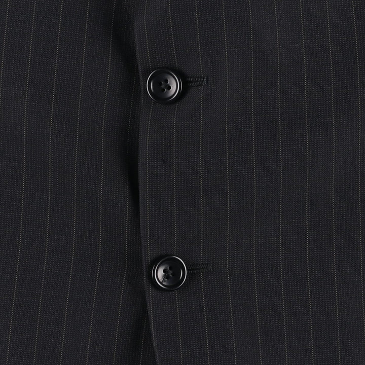 Giorgio Armani ARMANI COLLEZIONI Stripe Pattern Wool Tailored Jacket, Made in Italy, Men's Size XL (approx.) wool black type Vintage Second Hand