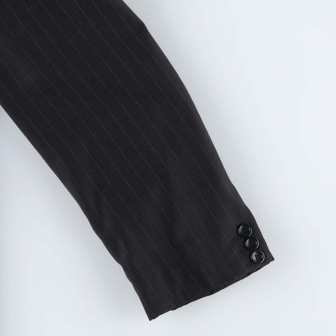 Giorgio Armani ARMANI COLLEZIONI Stripe Pattern Wool Tailored Jacket, Made in Italy, Men's Size XL (approx.) wool black type Vintage Second Hand