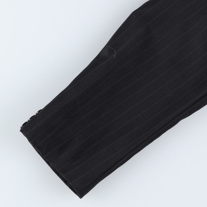 Giorgio Armani ARMANI COLLEZIONI Stripe Pattern Wool Tailored Jacket, Made in Italy, Men's Size XL (approx.) wool black type Vintage Second Hand