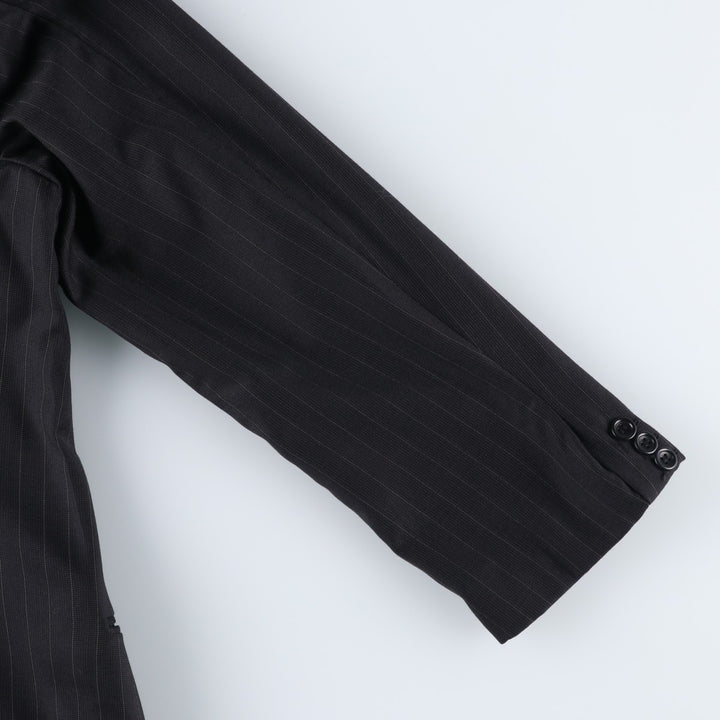 Giorgio Armani ARMANI COLLEZIONI Stripe Pattern Wool Tailored Jacket, Made in Italy, Men's Size XL (approx.) wool black type Vintage Second Hand