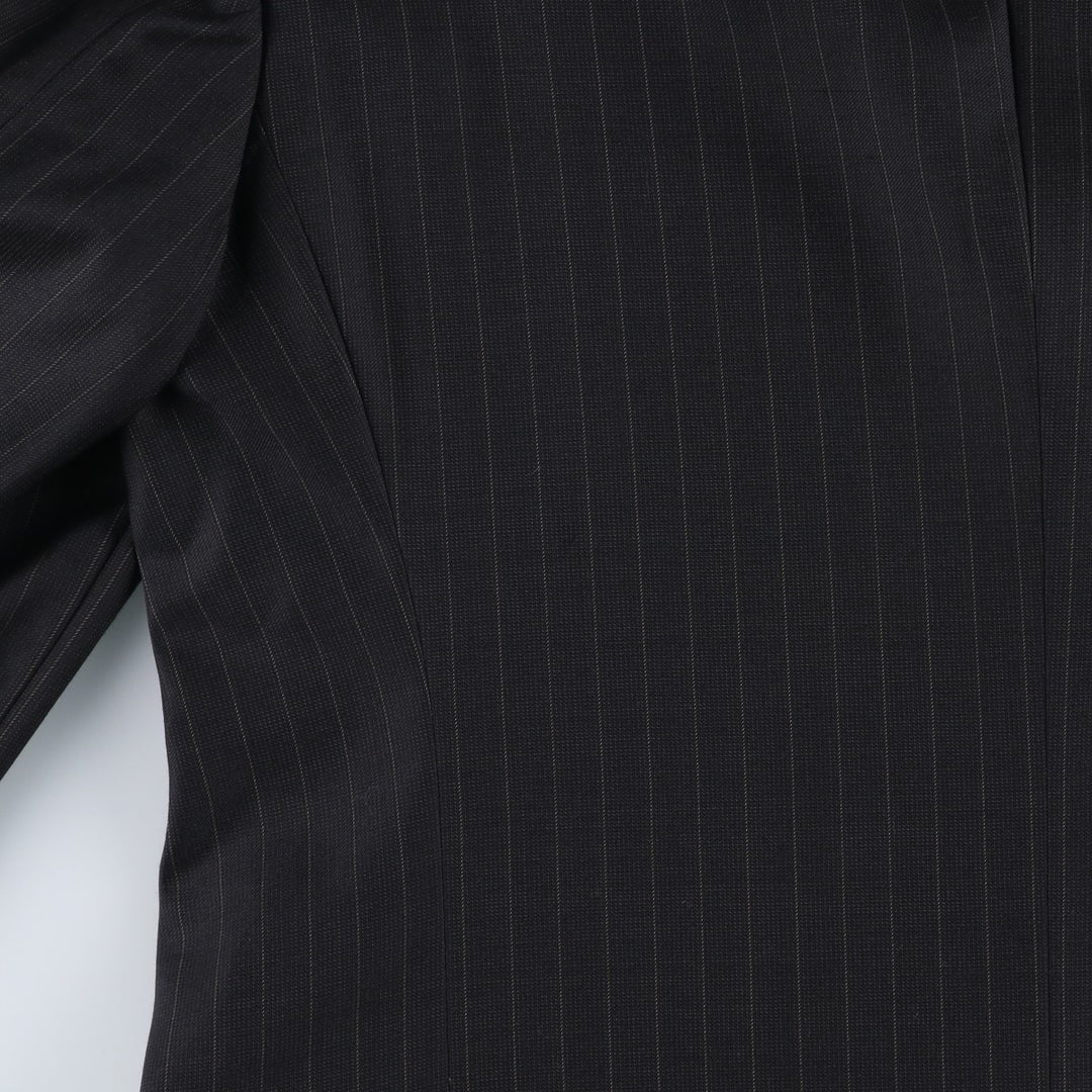 Giorgio Armani ARMANI COLLEZIONI Stripe Pattern Wool Tailored Jacket, Made in Italy, Men's Size XL (approx.) wool black type Vintage Second Hand