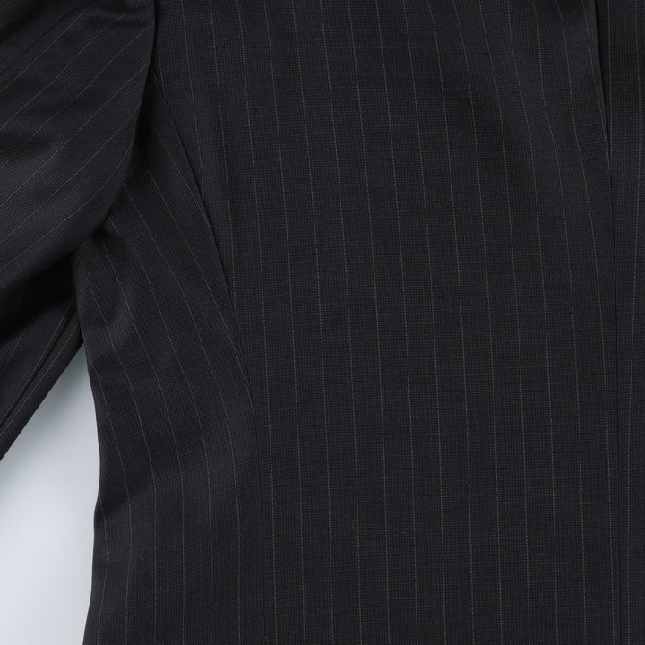 Giorgio Armani ARMANI COLLEZIONI Stripe Pattern Wool Tailored Jacket, Made in Italy, Men's Size XL (approx.) wool black type Vintage Second Hand