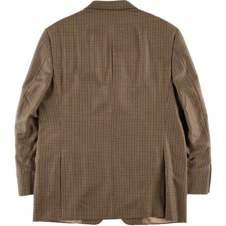 Burberry's BURBERRY LONDON Check Pattern Wool Tailored Jacket, Made in USA, Men's Size L wool brown type Vintage Second Hand