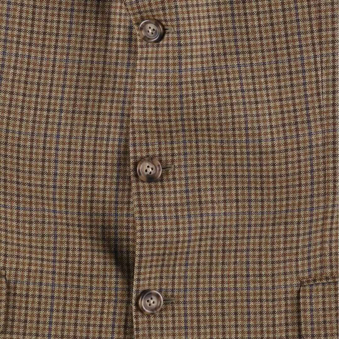Burberry's BURBERRY LONDON Check Pattern Wool Tailored Jacket, Made in USA, Men's Size L wool brown type Vintage Second Hand