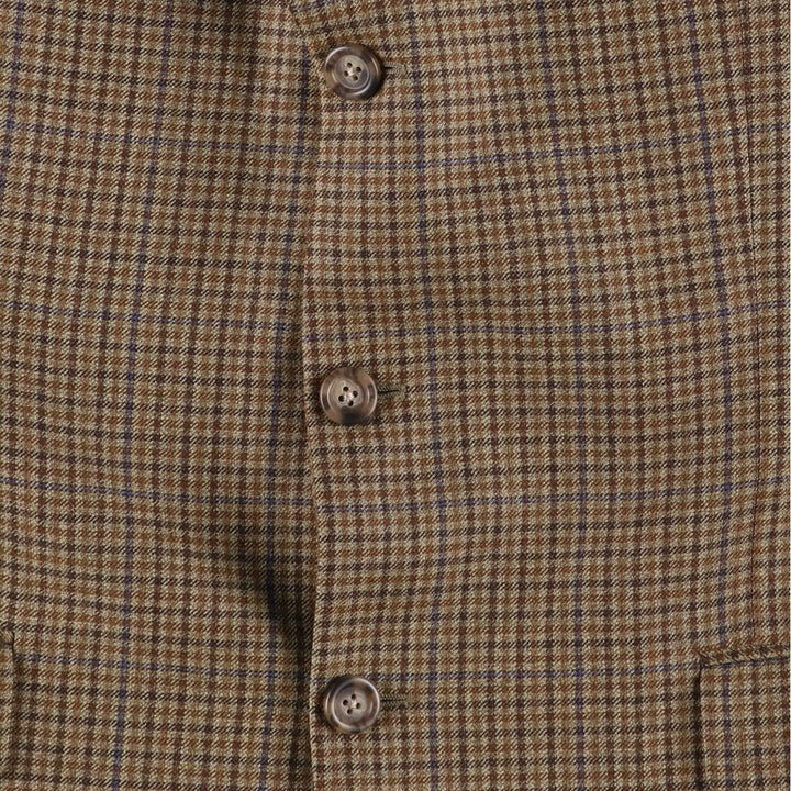 Burberry's BURBERRY LONDON Check Pattern Wool Tailored Jacket, Made in USA, Men's Size L wool brown type Vintage Second Hand