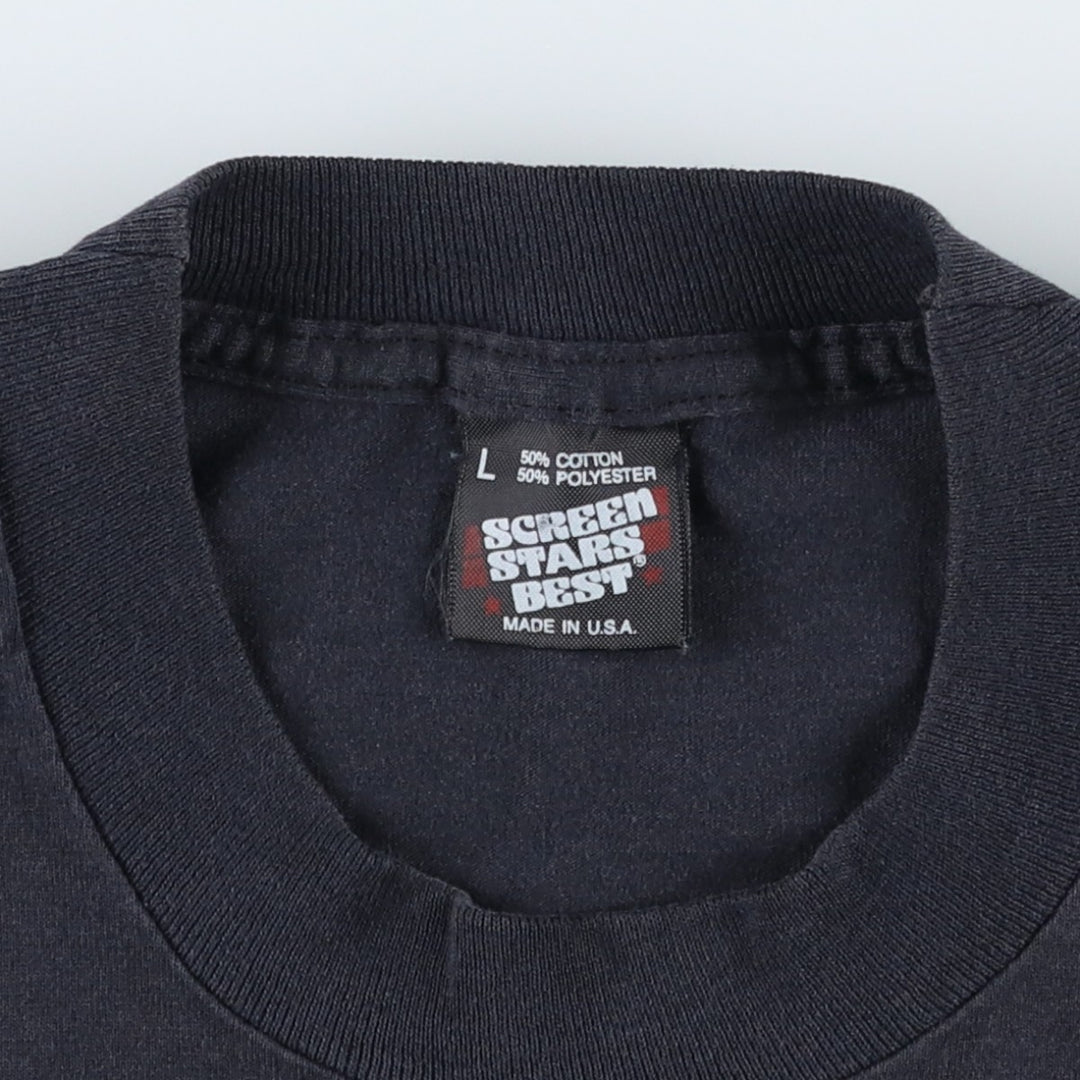 90'S Screen Stars Best Printed T-shirt Made in USA Men's L Vintage cotton black type Vintage Second Hand