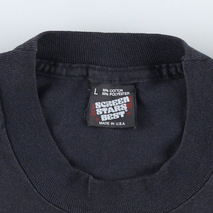 90'S Screen Stars Best Printed T-shirt Made in USA Men's L Vintage cotton black type Vintage Second Hand