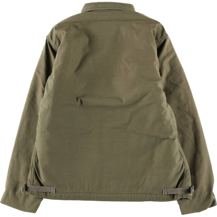 1980'S US Military A-2 Military Deck Jacket, Made in USA, X-LARGE (46-48), Men's XL equivalent, Vintage Nylon Khaki type Vintage Second Hand