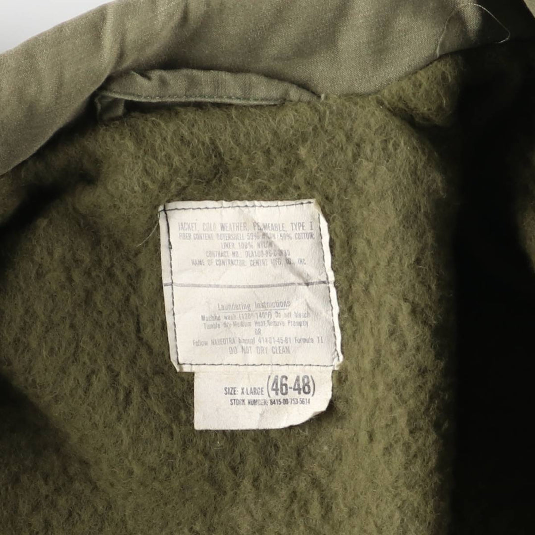 1980'S US Military A-2 Military Deck Jacket, Made in USA, X-LARGE (46-48), Men's XL equivalent, Vintage Nylon Khaki type Vintage Second Hand