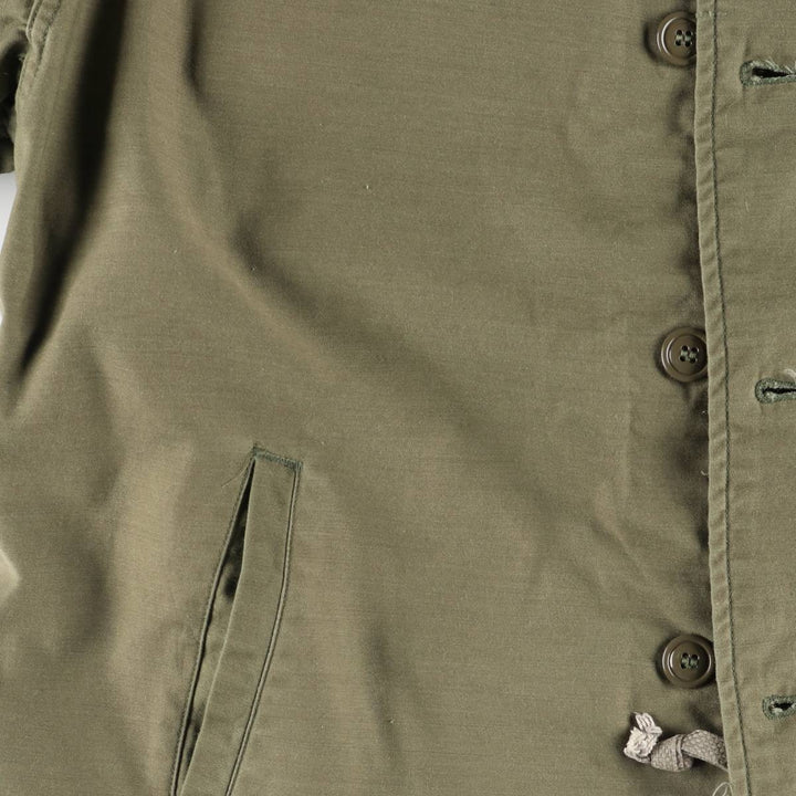 1980'S US Military A-2 Military Deck Jacket, Made in USA, X-LARGE (46-48), Men's XL equivalent, Vintage Nylon Khaki type Vintage Second Hand