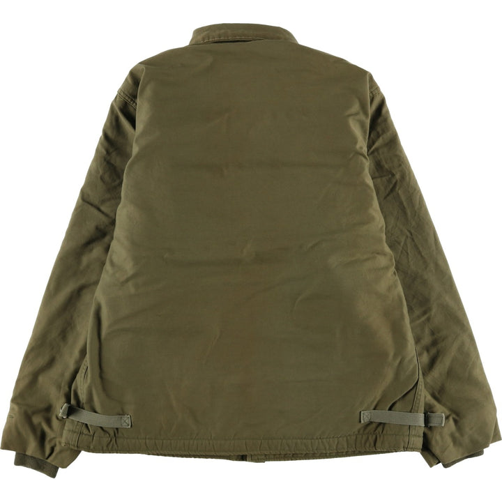 1970'S US Military A-2 Deck Jacket, Made in USA, Large (42-44), Men's Size L, Vintage Nylon Khaki type Vintage Second Hand