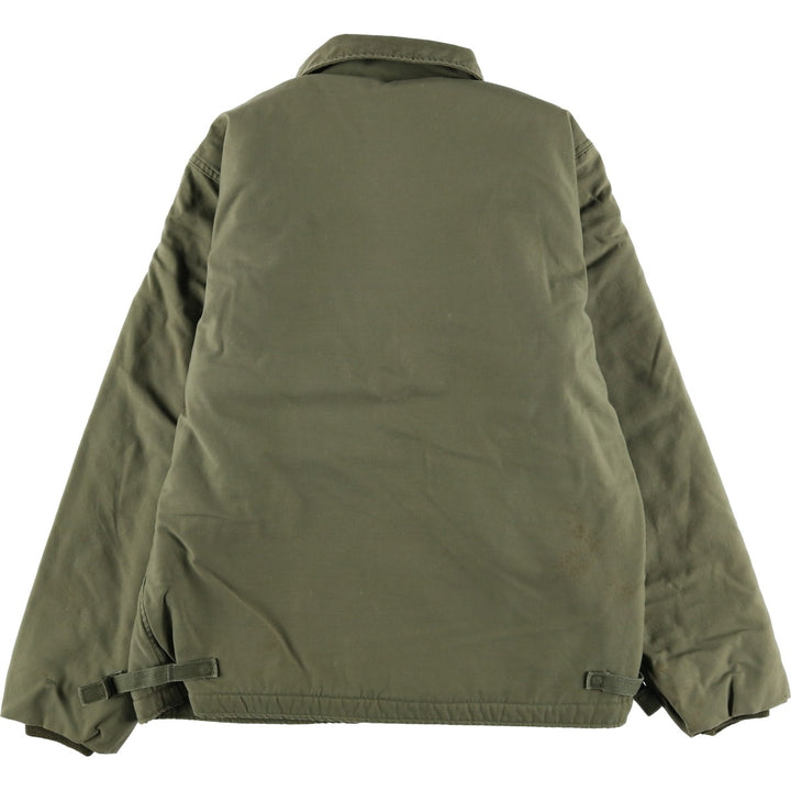 1970'S US Military A-2 Deck Jacket, Made in USA, Large (42-44), Men's Size L, Vintage Nylon Khaki type Vintage Second Hand