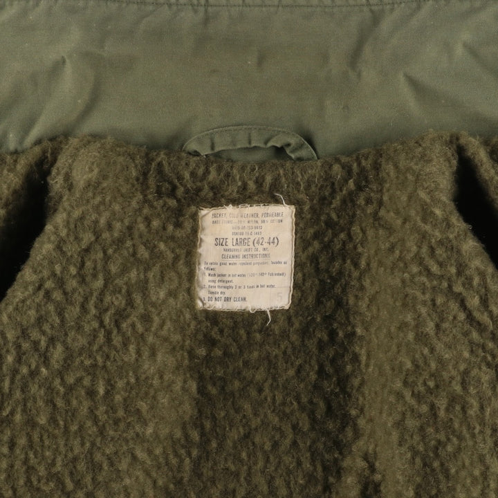 1970'S US Military A-2 Deck Jacket, Made in USA, Large (42-44), Men's Size L, Vintage Nylon Khaki type Vintage Second Hand