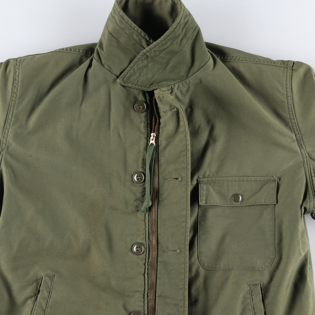 1970'S US Military A-2 Deck Jacket, Made in USA, Large (42-44), Men's Size L, Vintage Nylon Khaki type Vintage Second Hand