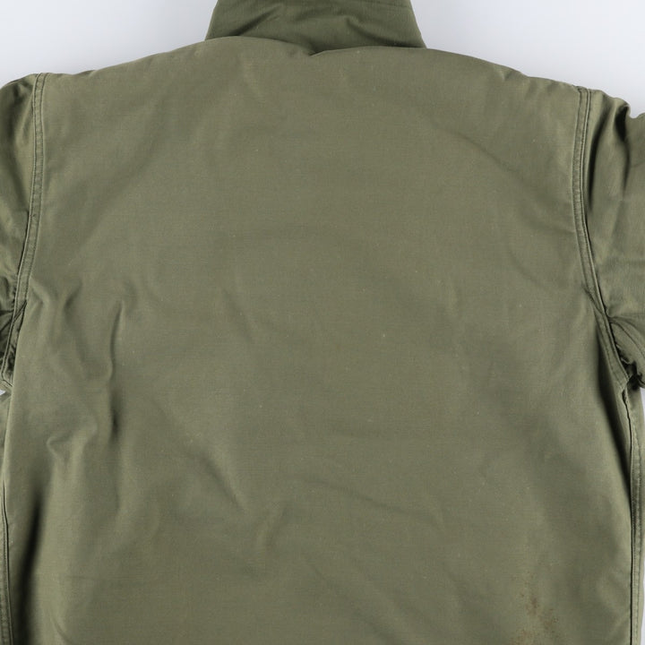 1970'S US Military A-2 Deck Jacket, Made in USA, Large (42-44), Men's Size L, Vintage Nylon Khaki type Vintage Second Hand