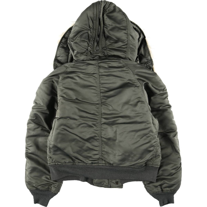 1980'S US Military Issue N-2B Padded Military Flight Jacket, Made in USA, Medium Size (Equivalent to Men's M), Vintage Nylon Khaki type Vintage Second Hand